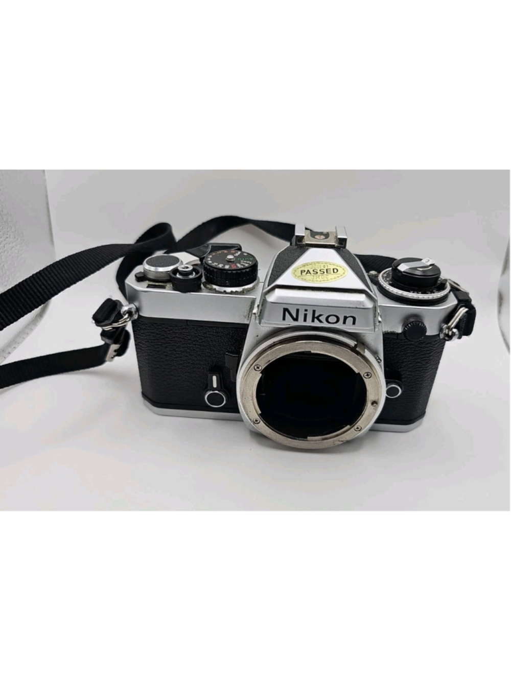 Nikon FE 35mm Film SLR Camera Body Chrome Untested With Strap